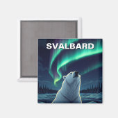 Polar Bear Nordlichter Svalbard Norwegen Magnet (Vorderseite/Rückseite)