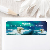 Polar Bear Northern Lights Address Labels (Insitu)