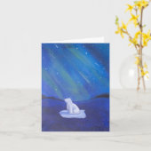 Polar Bear & Northern Lights Karte (Gelbe Blume)