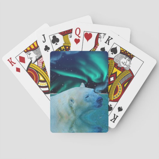Polar Bear, Northern Lights Wildlife Art Card Deck Spielkarten (Rückseite)