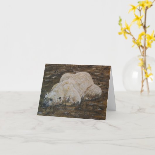 Polar Bear Note Card Karte (Gelbe Blume)