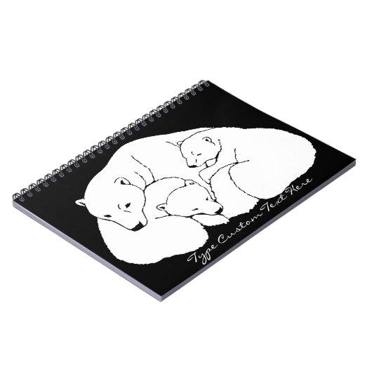 Polar Bear Notebook Custom Bear Art Journal Book Notizblock (Linke Seite)