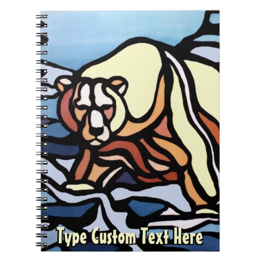 Polar Bear Notebook Native Art Bear Art Notebook Notizblock (Vorderseite)