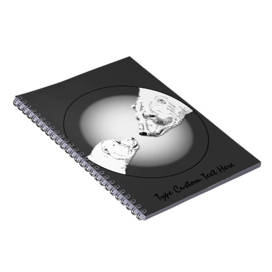 Polar Bear Notebook Personalisiert Bear Art Notebo Notizblock (Rechte Seite)