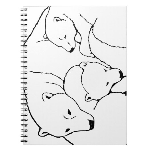 Polar Bear Notebook Twins Bear Art Notebook Notizblock (Vorderseite)