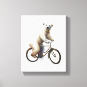 Polar Bear on Bicycle Leinwanddruck (Vorderseite)