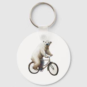 Polar Bear on Bicycle Schlüsselanhänger