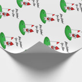 Polar bear on golf course cute Christmas Geschenkpapier (Ecke)