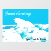 Polar Bear On Ice - Grußfenster der Saison Fensteraufkleber (Blatt)