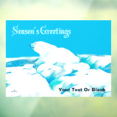 Polar Bear On Ice - Grußfenster der Saison Fensteraufkleber (Blatt 3)