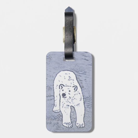 Polar Bear on Ice Painte - Original Wildlife Gepäckanhänger (Rückseite vertikal)