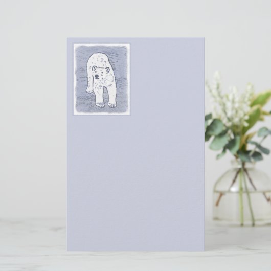 Polar Bear on Ice Painting - Original Wildlife Art Briefpapier (Stehend Vorderseite)