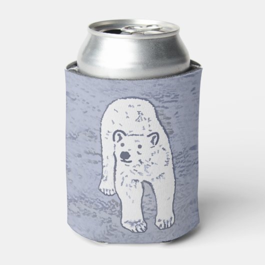 Polar Bear on Ice Painting - Original Wildlife Art Dosenkühler (Kanne Vorderseite)