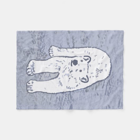 Polar Bear on Ice Painting - Original Wildlife Art Fleecedecke (Vorderseite (Horizontal))