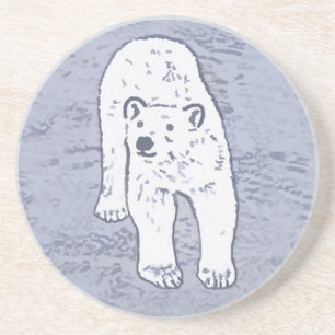 Polar Bear on Ice Painting - Original Wildlife Art Getränkeuntersetzer