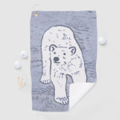 Polar Bear on Ice Painting - Original Wildlife Art Golfhandtuch (Insitu)
