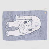 Polar Bear on Ice Painting - Original Wildlife Art Golfhandtuch (Horizontal)