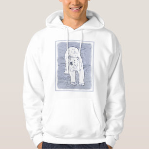 Polar Bear on Ice Painting - Original Wildlife Art Hoodie