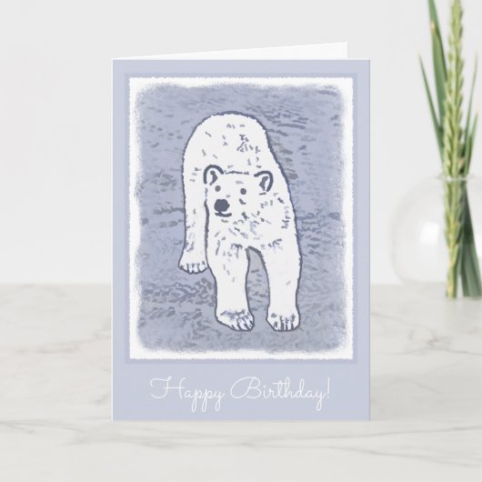 Polar Bear on Ice Painting - Original Wildlife Art Karte (Vorderseite)