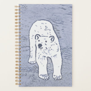Polar Bear on Ice Painting - Original Wildlife Art Planer