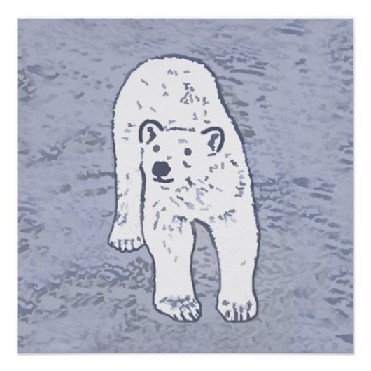 Polar Bear on Ice Painting - Original Wildlife Art Poster (Vorderseite)