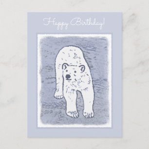 Polar Bear on Ice Painting - Original Wildlife Art Postkarte