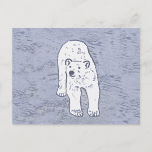 Polar Bear on Ice Painting - Original Wildlife Art Postkarte