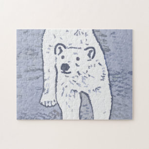 Polar Bear on Ice Painting - Original Wildlife Art Puzzle