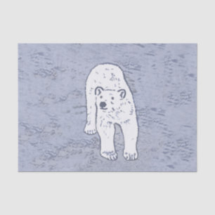 Polar Bear on Ice Painting - Original Wildlife Art Seidenpapier