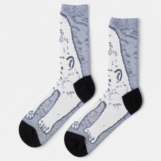 Polar Bear on Ice Painting - Original Wildlife Art Socken (Linkes Detail)