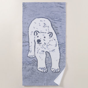 Polar Bear on Ice Painting - Original Wildlife Art Strandtuch