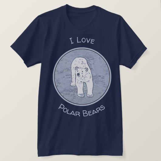 Polar Bear on Ice Painting - Original Wildlife Art T-Shirt (Design vorne)