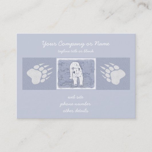 Polar Bear on Ice Painting - Original Wildlife Art Visitenkarte (Vorderseite)