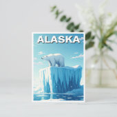 Polar Bear on Iceberg Alaska Postcard Postkarte (Stehend Vorderseite)
