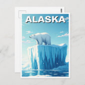 Polar Bear on Iceberg Alaska Postcard Postkarte (Vorne/Hinten)