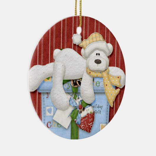 Polar Bear on Package Holiday Ornament (Rechts)