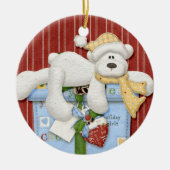 Polar Bear on Package Holiday Ornament (Vorne)