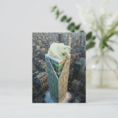 Polar Bear on Skyscraper melting ice surreal  Postkarte (Stehend Vorderseite)