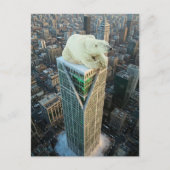 Polar Bear on Skyscraper melting ice surreal  Postkarte (Vorderseite)
