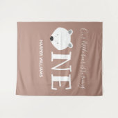 Polar Bear One Süße Tier erster Geburtstag Wandteppich (Vorderseite (Horizontal))