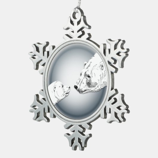 Polar Bear Ornament Holiday Bear Art Deco (Rechts)