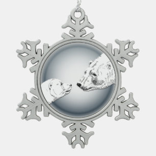 Polar Bear Ornament Holiday Bear Art Deco