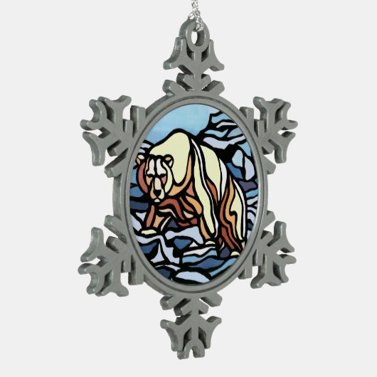 Polar Bear Ornament Holiday Bear Art Deco (Links)