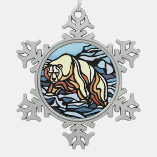 Polar Bear Ornament Holiday Bear Art Deco