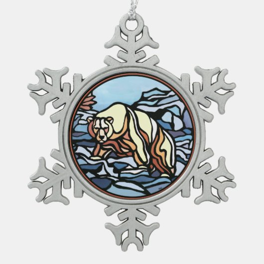 Polar Bear Ornament Holiday Bear Art Deco (Vorderseite)