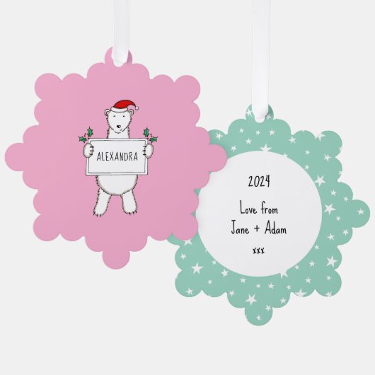 Polar Bear Ornament Karte (Vorderseite/Rückseite)