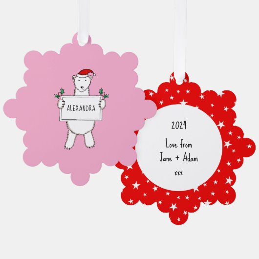 Polar Bear Ornament Karte (Vorderseite/Rückseite)