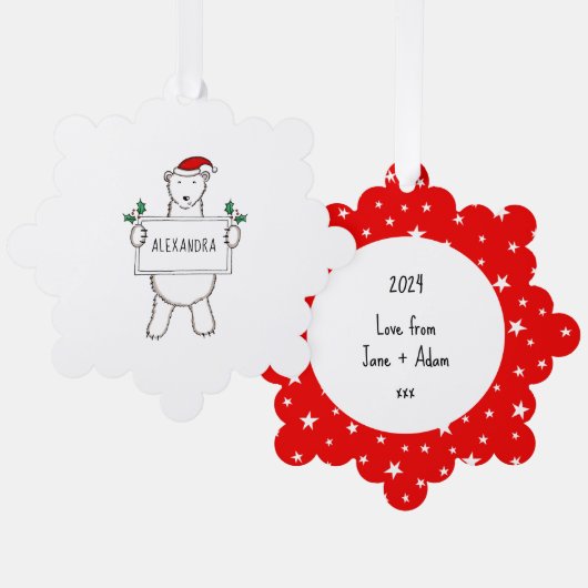 Polar Bear Ornament Karte (Vorderseite/Rückseite)