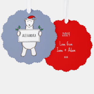 Polar Bear Ornament Karte