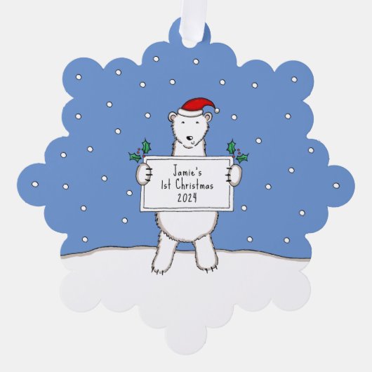 Polar Bear Ornament Karte (Vorderseite)